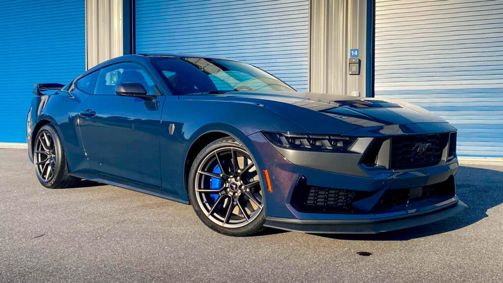 2025 Ford Mustang Dark Horse after Ceramic Coating and Paint Protection Film - Passenger Front 3