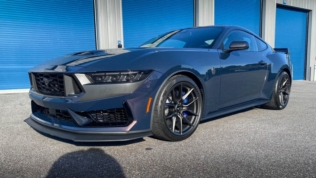 2025 Ford Mustang Dark Horse after Ceramic Coating and Paint Protection Film - Passenger Front 2