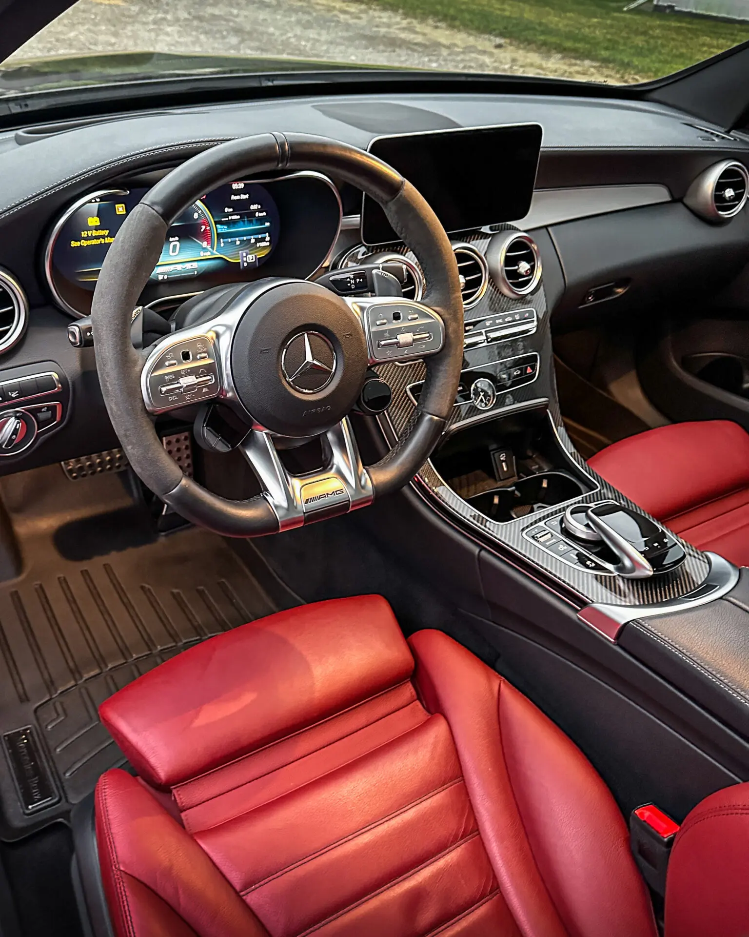 Black 2018 Mercedes S550 - Driver Front Interior after Mobile Detailing