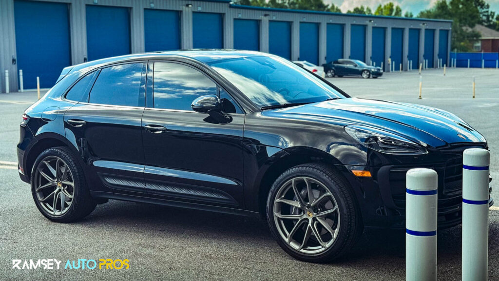 Black 2022 Porsche Macan with Ceramic Coating and Window Tint