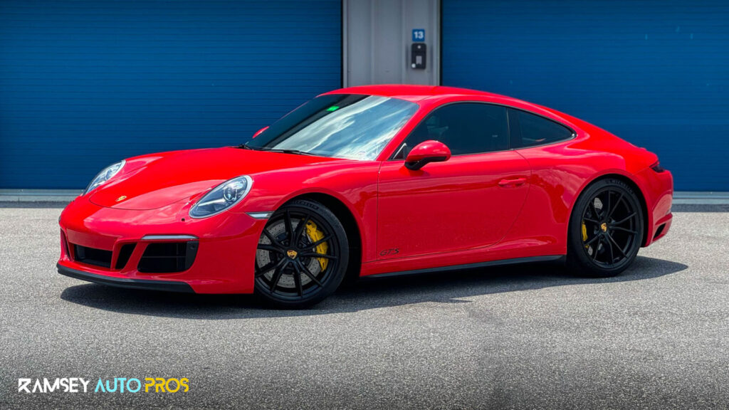 Red 2019 Porsche 911 with Ceramic Coating - Driver Side