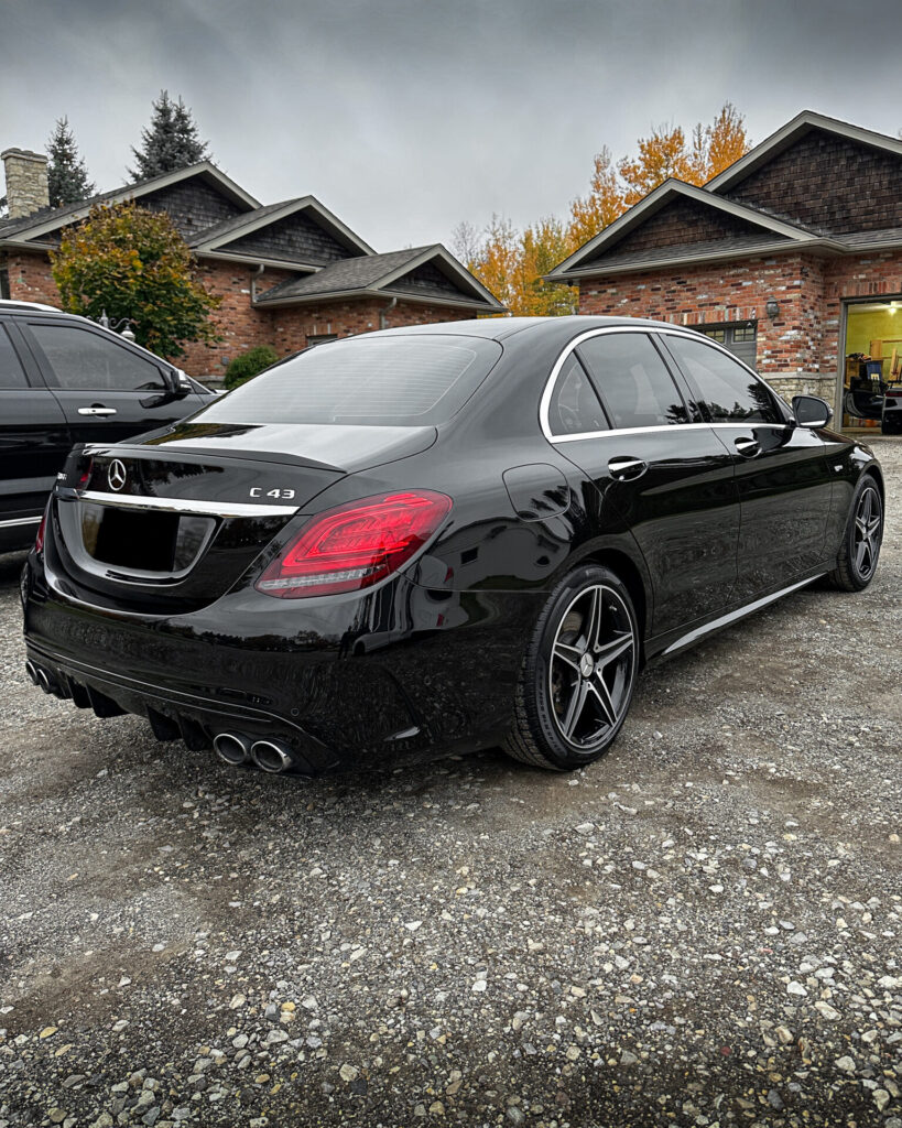 Black 2018 Mercedes S550 - Rear Passenger Far after Mobile Detailing
