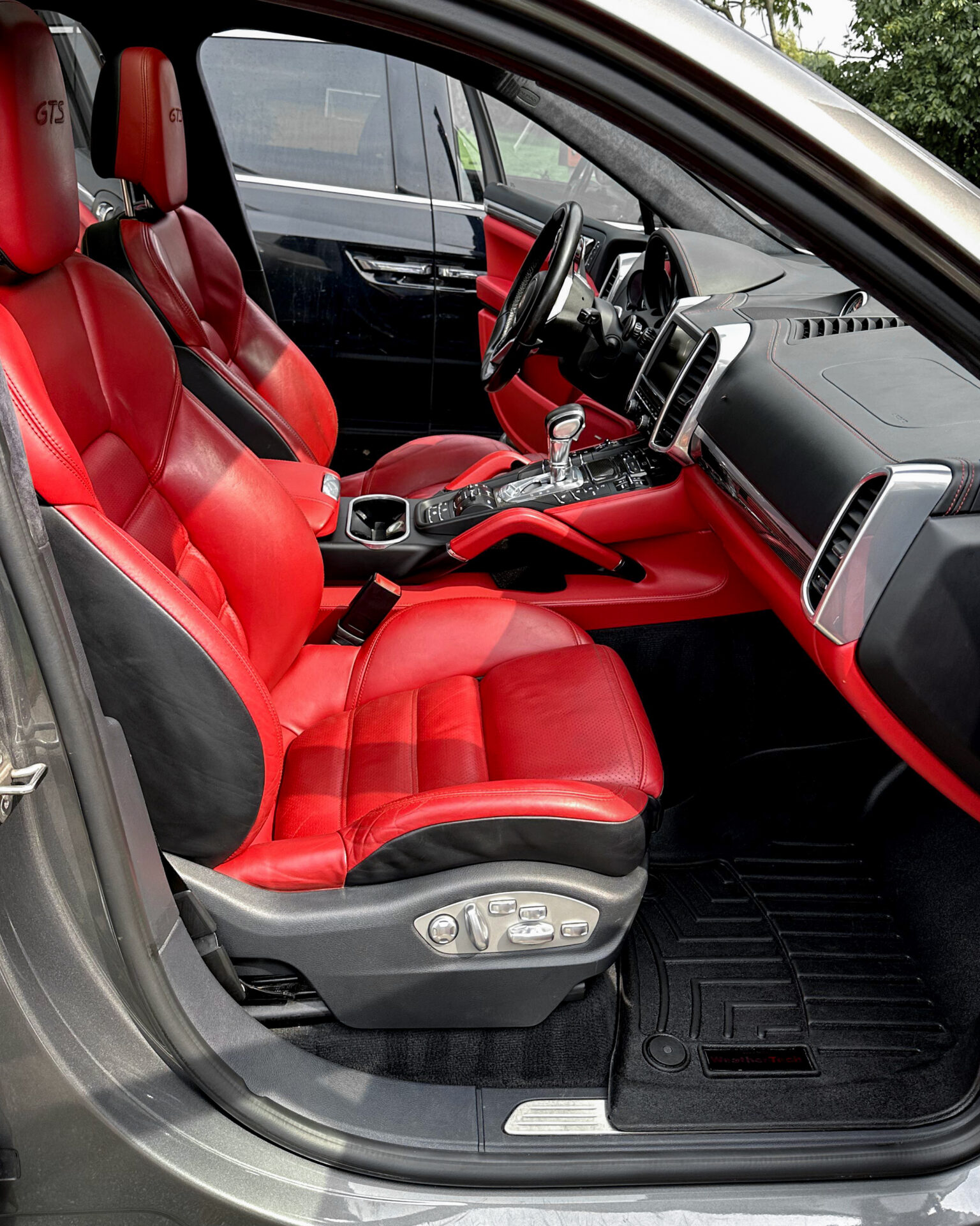 Grey 2020 Porsche Cayenne GTS - AFTER Passenger Interior after Mobile Detailing