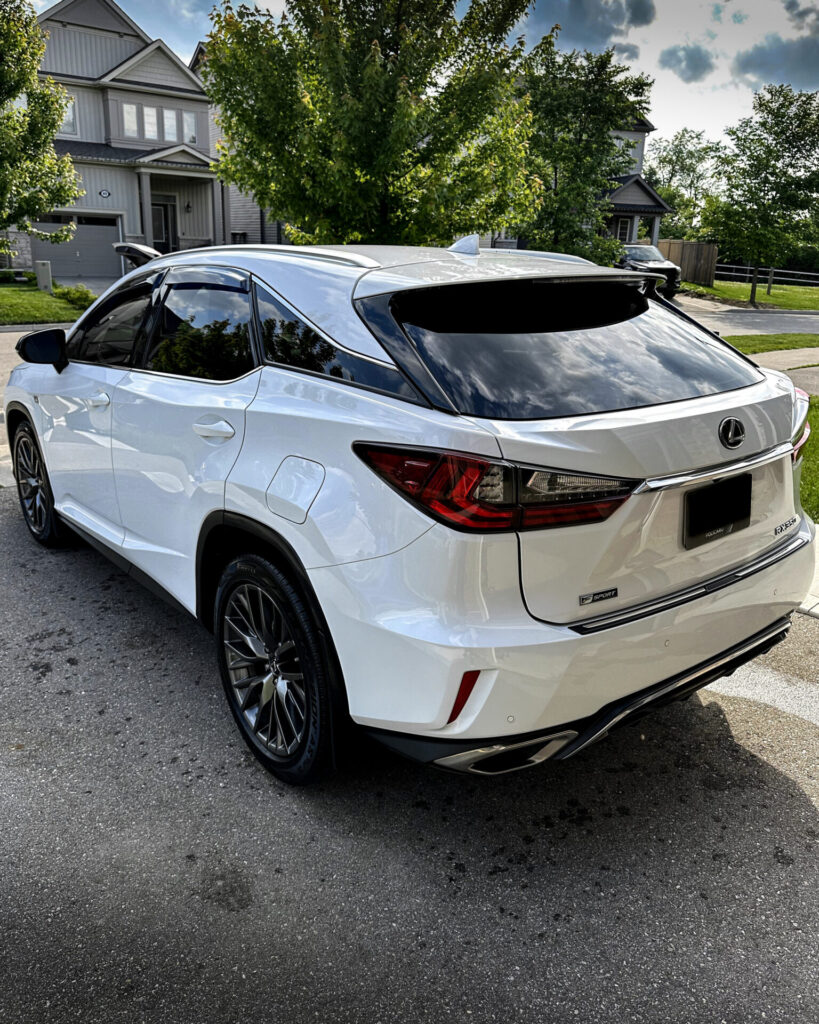 White 2024 Lexus NX480 - Driver Rear Half after Mobile Detailing and Ceramic Coating