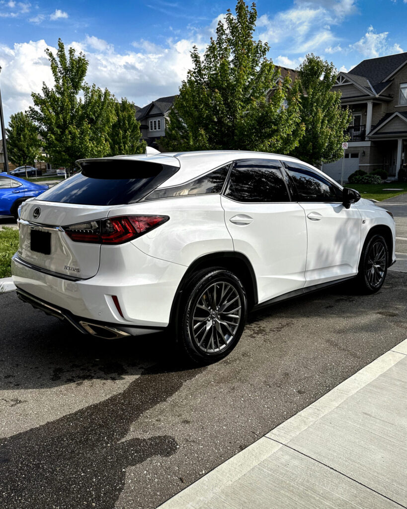 White 2024 Lexus NX480 - Passenger Rear Half after Mobile Detailing and Ceramic Coating